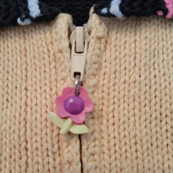 Storybook Knits Cardigan Embroidered Folk Lore Garden Full Zip‎ M - Picture 4 of 9